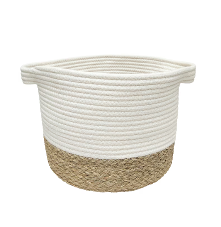 Photo 1 of (READ FULL POST) allen + roth Rope and sea grass 12-in W x 9.5-in H x 12-in D Beige and Natural Sea Grass Basket
