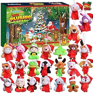 Photo 1 of Mini Stuffed Animals Christmas Advent Calendar 2023 for Kids, Christmas Countdown Calendar with Assorted Mini Animal Plush Toy Set for Kids Christmas Party Favors (24 Varieties)