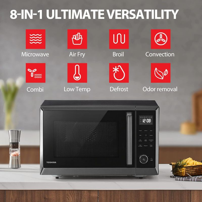 Photo 8 of (READ FULL POST) TOSHIBA ML2-EC10SA(BS) 8-in-1 Countertop Microwave with Air Fryer Microwave Combo, Convection, Broil