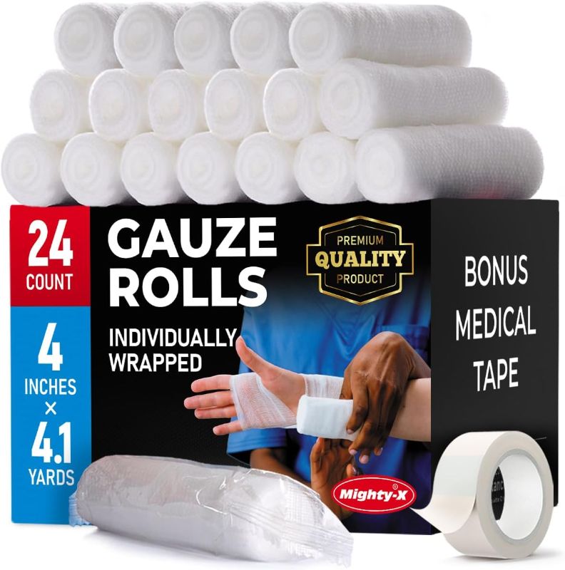 Photo 1 of 
Premium Gauze Rolls - (24 Pack) - 4" x 4.1yd Breathable Rolled Gauze 