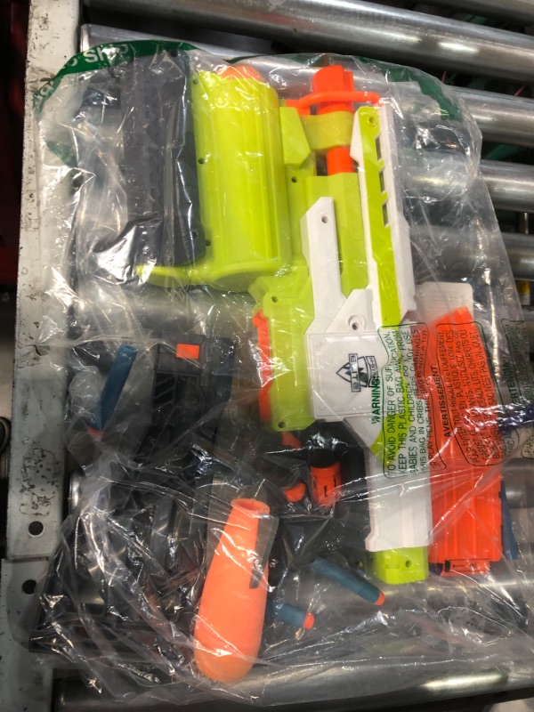 Photo 2 of **NONREFUNDABLE**FOR PARTS OR REPAIR**SEE NOTES**
NERF Modulus Demolisher 2-in-1 Motorized Blaster, Fires Darts and Rockets, Includes 10 Elite Darts, Banana Clip, 2 Rockets, Stock (Amazon Exclusive)