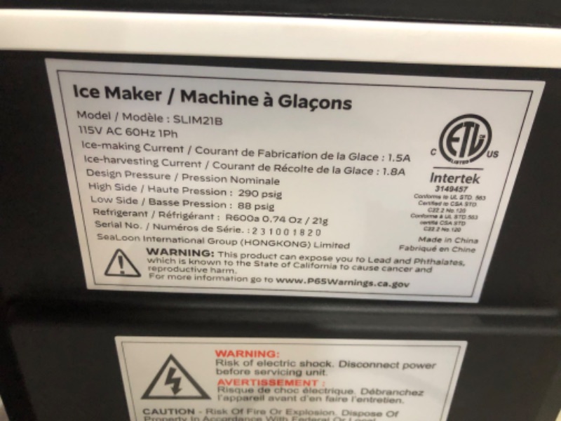 Photo 4 of ***MAJOR - NONREFUNDABLE - NOT FUNCTIONAL - FOR PARTS ONLY - SEE COMMENTS***
Silonn Ice Maker Countertop, Portable Ice Machine with Carry Handle, Self-Cleaning Black