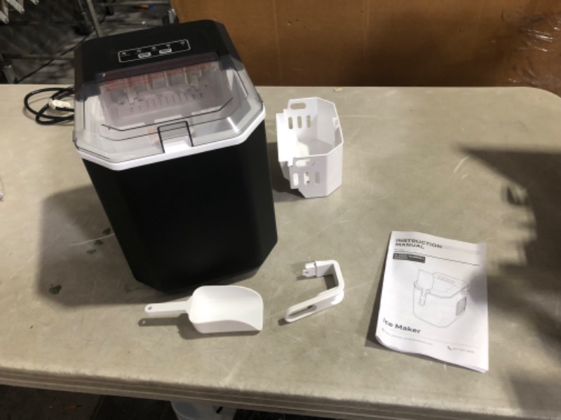 Photo 3 of ***MAJOR - NONREFUNDABLE - NOT FUNCTIONAL - FOR PARTS ONLY - SEE COMMENTS***
Silonn Ice Maker Countertop, Portable Ice Machine with Carry Handle, Self-Cleaning Black