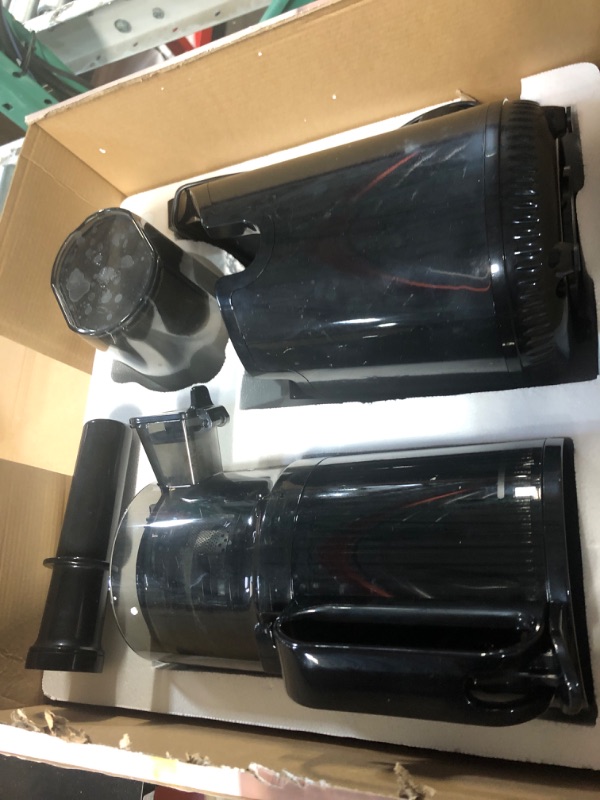 Photo 2 of (READ FULL POST) Aeitto Masticating Juicer, Cold Press Juicer Machines with 5.3" Large Feed Chute, Easy to Clean with Brush, Black
