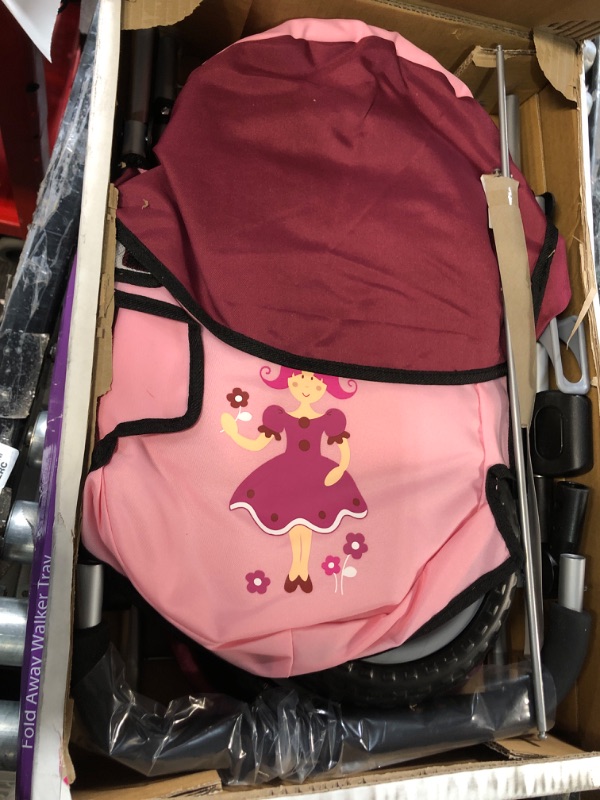 Photo 2 of Bayer Design Baby Doll Trendy Pram - Bordeaux, Red and Pink Red/Pink