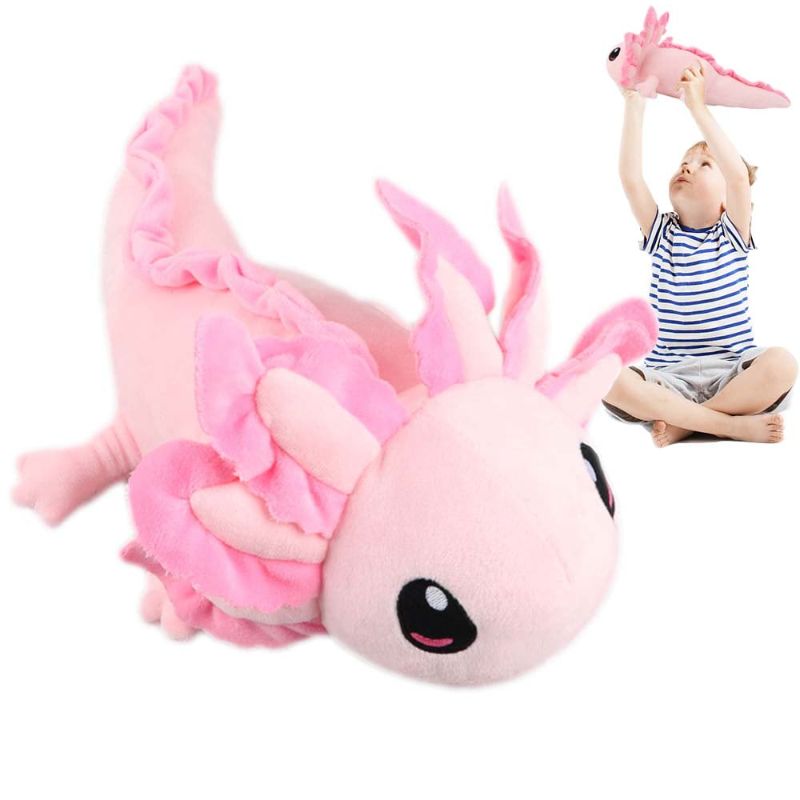 Photo 1 of 18" Axolotl Plush Toy Axolotl Stuffed Animal,Salamander Axolotl Plush Doll Gifts for Boys Girls Gifts for Children Kids Adults, Pink