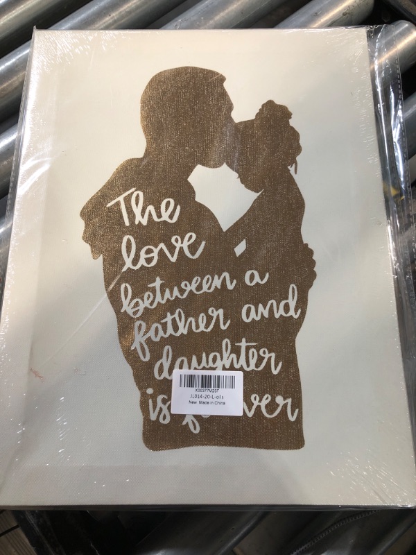 Photo 1 of *****STOCK IMAGE FOR SAMPLE*****
FATHER Daughter Gold Foil Canvas Wall Art the Love Between FATHER and Daughter is Forever Quote Print Framed Canvas Painting Artwork Home Decor Gifts 12x15 Inch