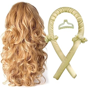 Photo 1 of ***PACK OF 2***Heatless Curling Iron - Heatless Curling Iron Headband - Satin heatless Curling - Overnight Curling Headband - No Heat Required, Creates Beautiful Curls Without damaging The Hair (Beige)