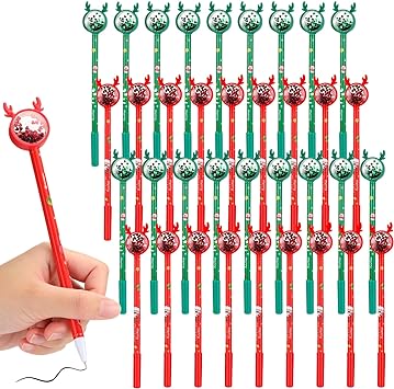 Photo 1 of Qilery 100 Pcs Christmas Pens Gifts Bulk for Coworkers Kids Adults Xmas Ballpoint Pen Ink Pen Holiday Pens Christmas Favors Christmas Giveaways for Adults Office School Party Supply(Cute Style)