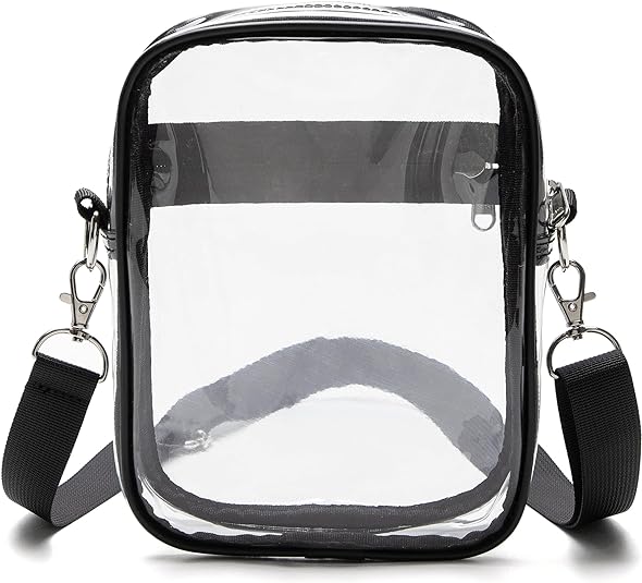 Photo 1 of ***PACK OF 2*** Womens Transparent Clutch Clear PVC Purse Fashion Crossbody with Golden Chain Strap PGA Stadium Approved Bags