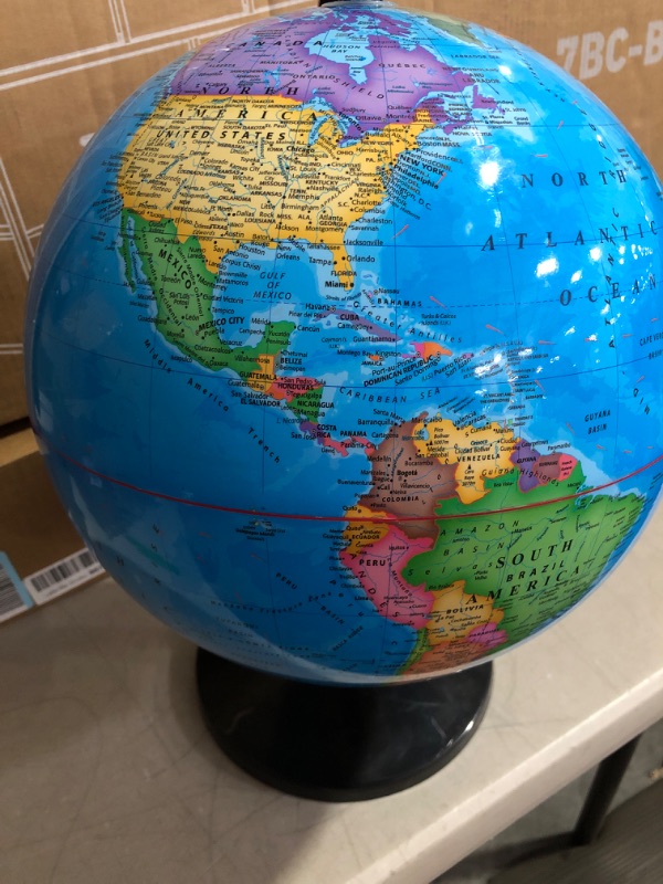 Photo 2 of (see all images) World Globe with Stand, 13" Desk Classroom Decorative Globe for Students & Geography Teachers, 