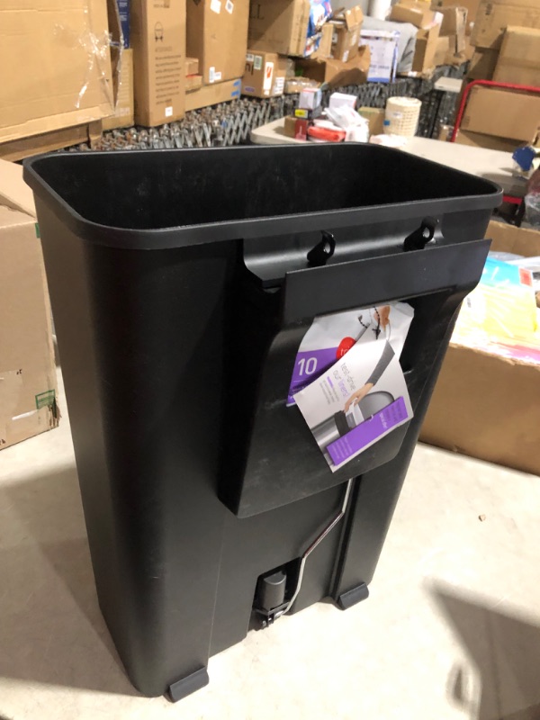 Photo 4 of ***DAMAGED - SEE COMMENTS***
simplehuman 45 Liter / 12 Gallon Rectangular Kitchen Step Trash Can with Soft-Close Lid, Black