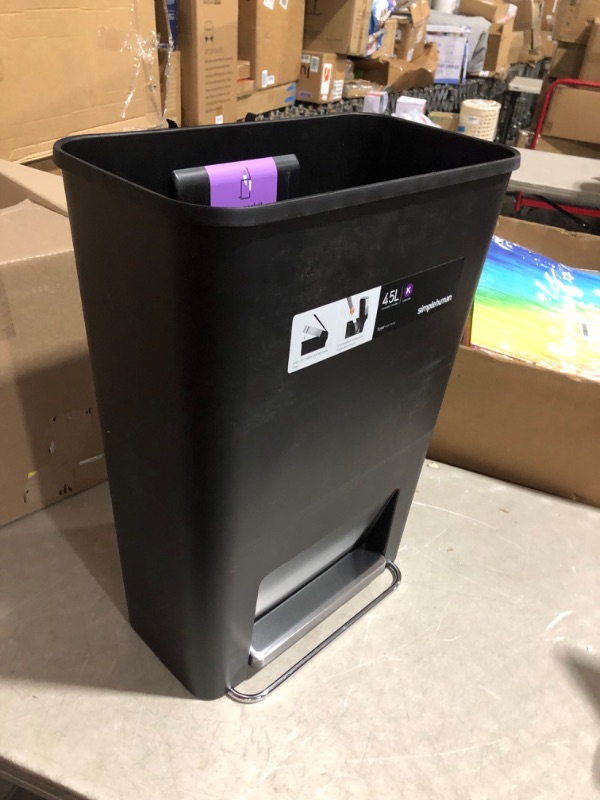 Photo 3 of ***DAMAGED - SEE COMMENTS***
simplehuman 45 Liter / 12 Gallon Rectangular Kitchen Step Trash Can with Soft-Close Lid, Black