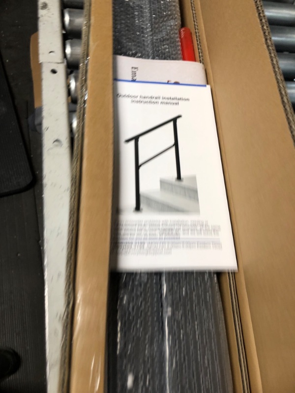 Photo 1 of LOVMOR 2 Step Hand Rails for Outdoor Steps, Wrought Iron Railing, Exterior Hand Railing for Steps, Porch Railing Kit (1-2 Steps Handrail)