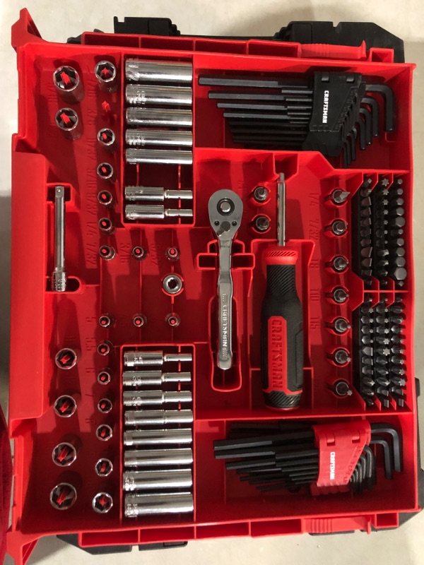 Photo 8 of ***MISSING PIECES**USED**TOOL TRAYS PICTURED***
CRAFTSMAN VERSASTACK Mechanics Tool Set, 1/4 in, 3/8 in, and 1/2 in Drive, 230 Piece (CMMT45306)