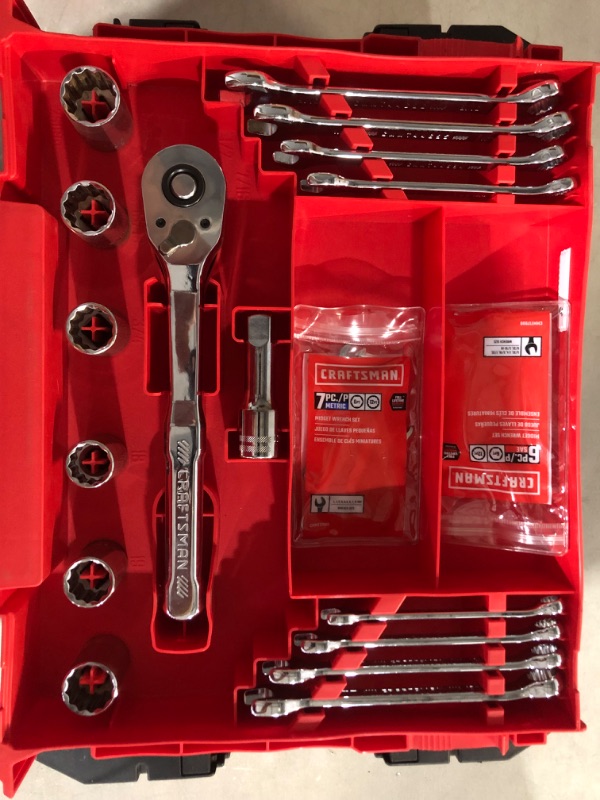 Photo 2 of ***MISSING PIECES**USED**TOOL TRAYS PICTURED***
CRAFTSMAN VERSASTACK Mechanics Tool Set, 1/4 in, 3/8 in, and 1/2 in Drive, 230 Piece (CMMT45306)