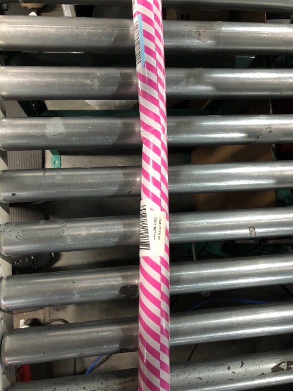 Photo 1 of WRAPAHOLIC Reversible Wrapping Paper - Hot Pink and Stripes Design - 30 inch x 33 feet