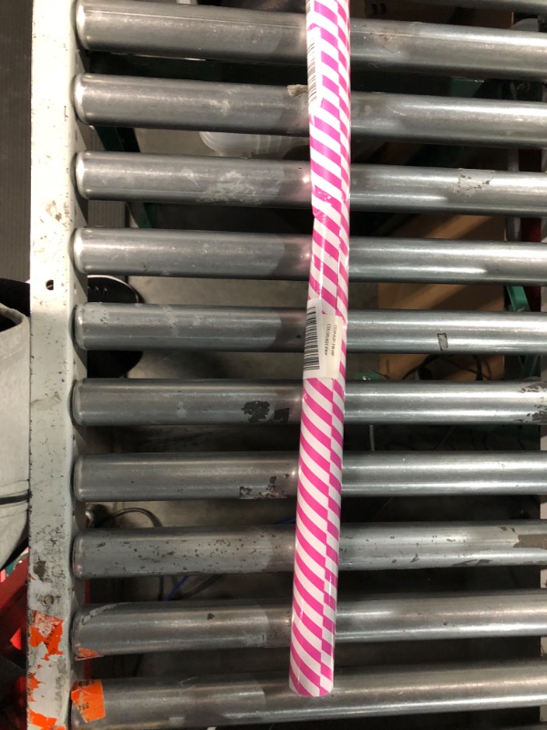 Photo 1 of WRAPAHOLIC Reversible Wrapping Paper - Hot Pink and Stripes Design - 30 inch x 33 feet