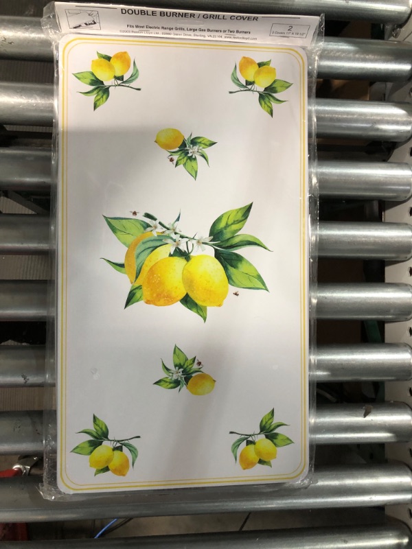 Photo 3 of **Damaged**Reston Lloyd Decorative Lightweight Tin Rectangular Stovetop/Burner Cover Set, Fresh Lemons & Honey Bees, 11.25 x 19.75