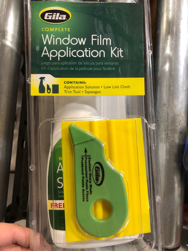 Photo 2 of **broken spray**GILA Window Film Applicator Kit with Application Solution, Low-Lint Cloth, Utility Knife, and Flexible Card Squeegee