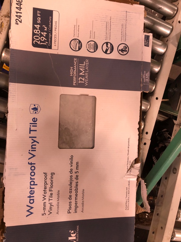 Photo 2 of **MINOR DAMAGE**Style Selections Arcadia 12-mil x 16-in W x 32-in L Water Resistant Interlocking Luxury Vinyl Tile Flooring (20.84-sq ft/ Carton)