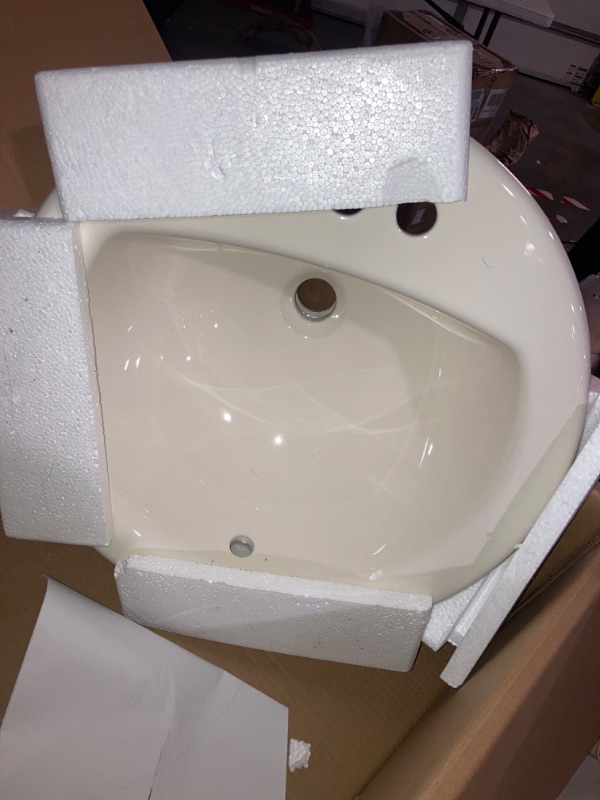 Photo 2 of (READ FULL POST) PROFLO PF194RWH PROFLO PF194R Rockaway 19" Circular Vitreous China Drop In Bathroom Sink with Overflow and 3 Faucet Holes at 4" Centers