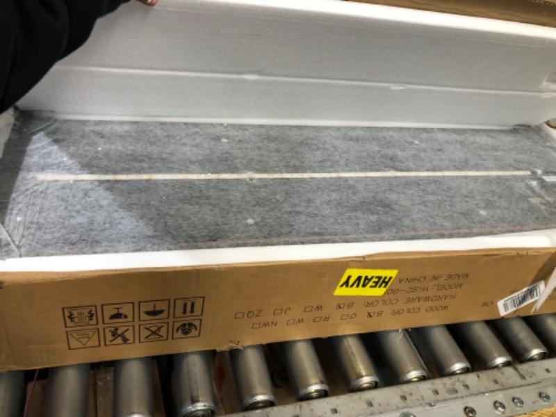 Photo 1 of Aheaplus Sideboard Buffet Cabinet with Outlet and LED Light, Storage Cabinet, Cupboard Buffet Table with Storage Shelf, Entryway Console Table, Sofa Table for Dining Living Room, Black Oak