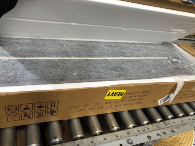 Photo 1 of Aheaplus Sideboard Buffet Cabinet with Outlet and LED Light, Storage Cabinet, Cupboard Buffet Table with Storage Shelf, Entryway Console Table, Sofa Table for Dining Living Room, Black Oak