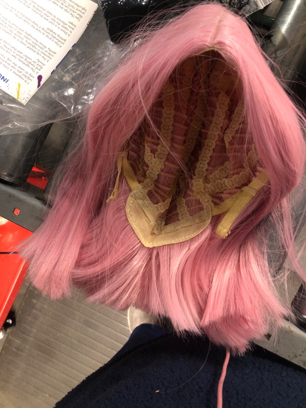 Photo 2 of **STOCK PHOTO**
REECHO 11" Short Bob Wig with bangs Cosplay Synthetic Hair for White Black Women Color: Princess Pink 11 Inch (Pack of 1) Princess Pink