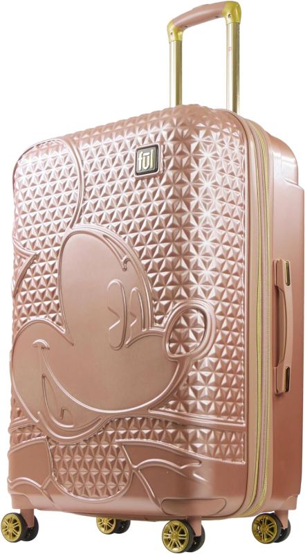 Photo 1 of 
FUL Disney Mickey Mouse 25 Inch Rolling Luggage, Hardside Suitcase with Spinner Wheels, Rose Gold https://a.co/d/fpWBlXY