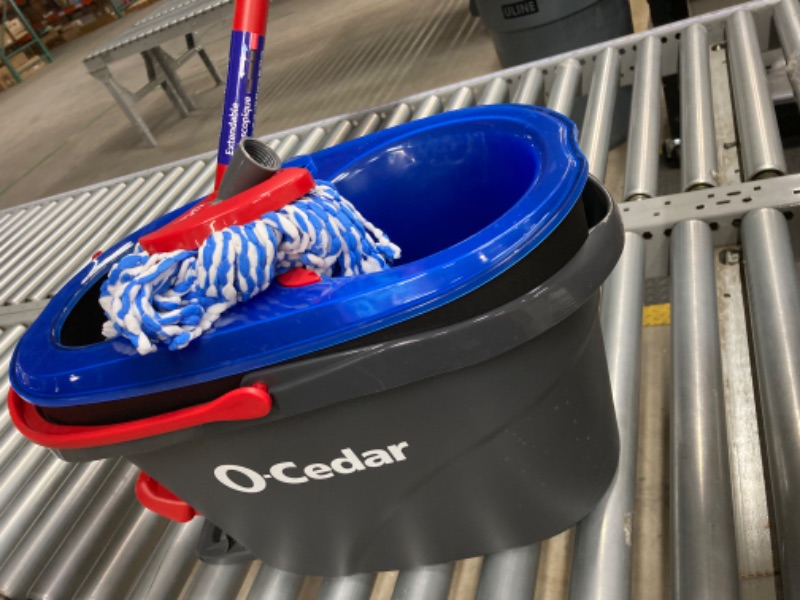 Photo 2 of O-Cedar EasyWring RinseClean Microfiber Spin Mop & Bucket Floor Cleaning System, Grey https://a.co/d/hbptYP7