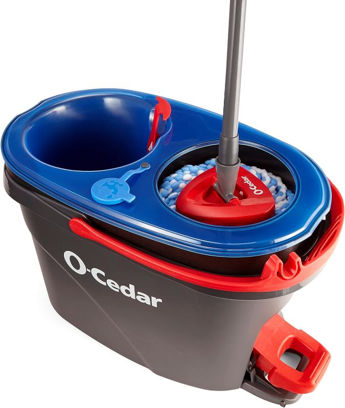 Photo 1 of O-Cedar EasyWring RinseClean Microfiber Spin Mop & Bucket Floor Cleaning System, Grey https://a.co/d/hbptYP7