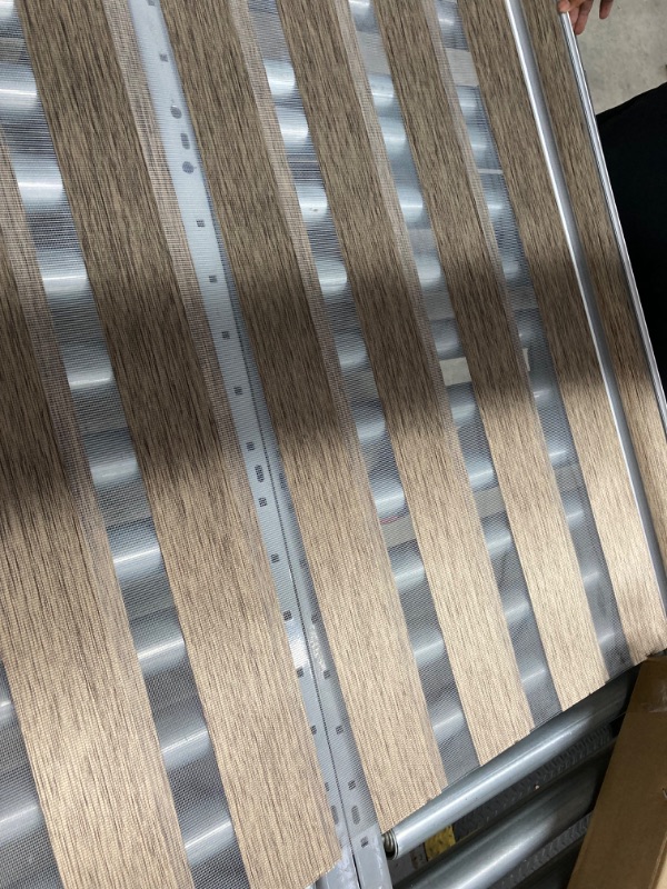 Photo 2 of Dual Layer Zebra Light Filtering Roller Shades (Brown, 36 W x 78 L)
