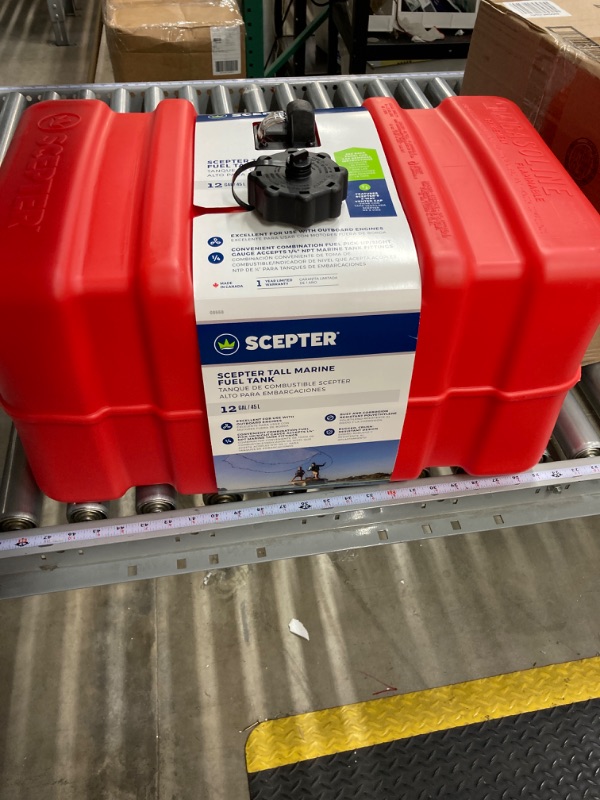 Photo 1 of Scepter 08668 Rectangular 12 Gallon Marine Fuel Tank For Outboard Engine Boats, 23" x 14" x 14", Red Red 12 Gallon 23" X 14" X 14"