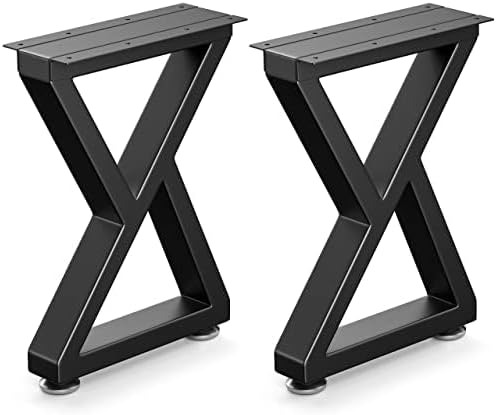 Photo 1 of 16" Metal Bench, Desk and Coffee Table Legs, Heavy Duty Furniture Legs, Black End Table Legs, DIY Legs (H16" x W11.8", Set of 2)
