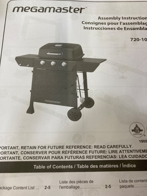 Photo 2 of 3-Burner Propane Gas Grill in Black