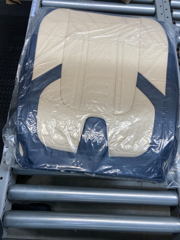 Photo 1 of LINGVIDO Auto Seat Covers, Full Set Car Seat Covers for Most Vehicles, Universal Leather Car Seat Cover, Breathable Cushion Fits Toyota Corolla & Nissan (Front Set, Blue & White) 2 PCS Front Seat BLUE_WHITE