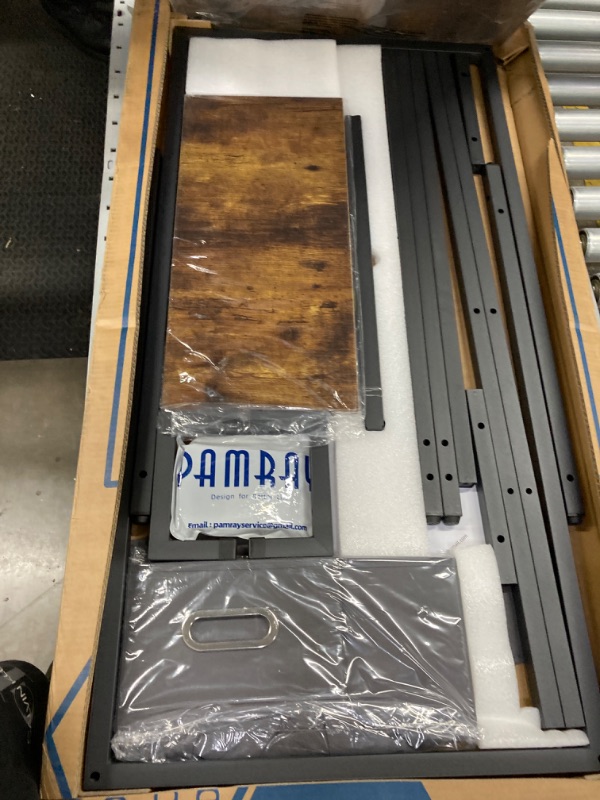 Photo 1 of Pamray 39 Inch Computer Desk with Monitor Stand Small Home Office Desks with Non-Woven Storage Drawer for Bedroom Study Table Writing and Work Desk Vintage Vintage 40 inch