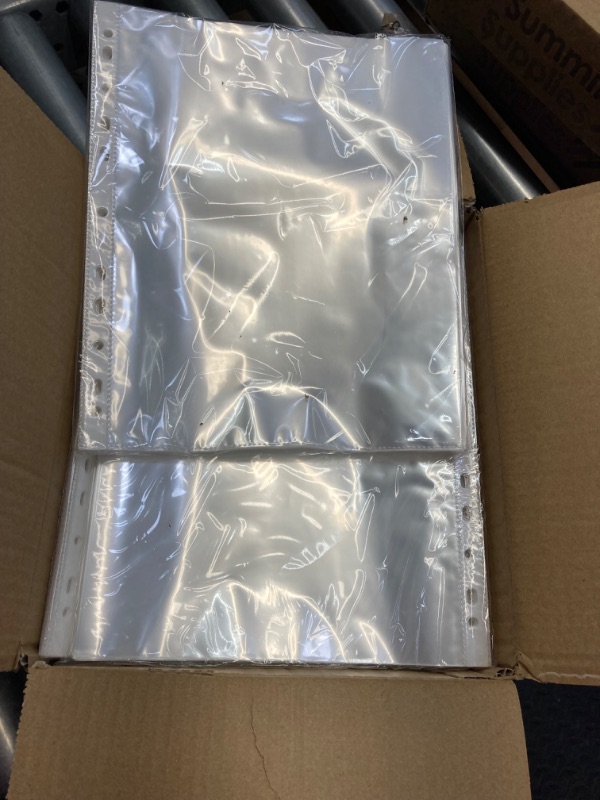Photo 1 of 400 Sheet Protectors, 11 Hole Lightweight Binder Sleeves, Designed to Protect Frequently Used 8.5 x 11 Papers, Acid and PVC Free Page Protector, Clear Plastic Design, 9.25 x 11.25 Top Loaded, 400 ct