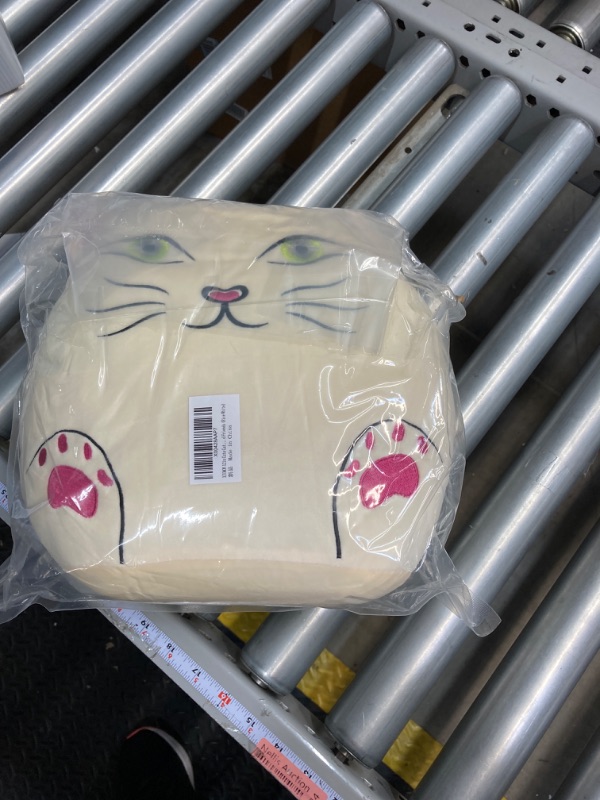 Photo 2 of 12in Cute Cat Plush Pillow, Cat Stuffed Animal Pillow, Great for Home Decor and as a Gift Idea for Children and Friends (Rice White)