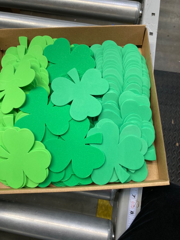 Photo 2 of 120 Pcs St. Patrick's Day Foam Shamrock for Craft,4" EVA Shamrock Shape Foam Cutouts for Kid DIY Decorations, St. Patrick's Crafts Decor Creative Green Clover for Classroom Bulletin Board