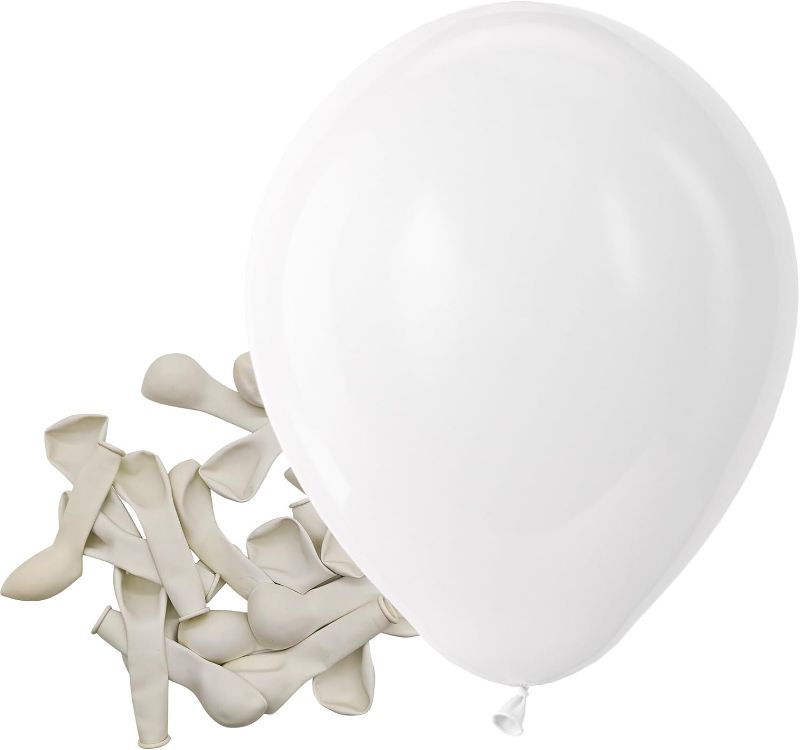 Photo 1 of Bezente White Balloons Latex Party Balloons - 150 Pack 5 inch Matte White Helium Balloons for White Themed Wedding Birthday Baby Shower Party Decorations https://a.co/d/13HpJ8A   3PACK