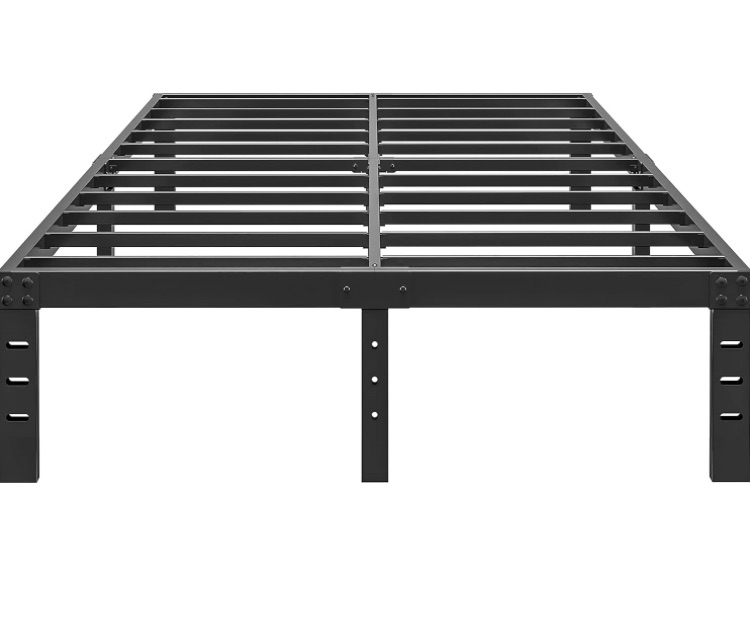 Photo 1 of 12 Inch Queen Size Bed Frame - No Box Spring Needed Heavy Duty Metal Platform Mattress Foundation with Steel Slats, Non-slip Noise Free Easy Assembly Black Bedframes