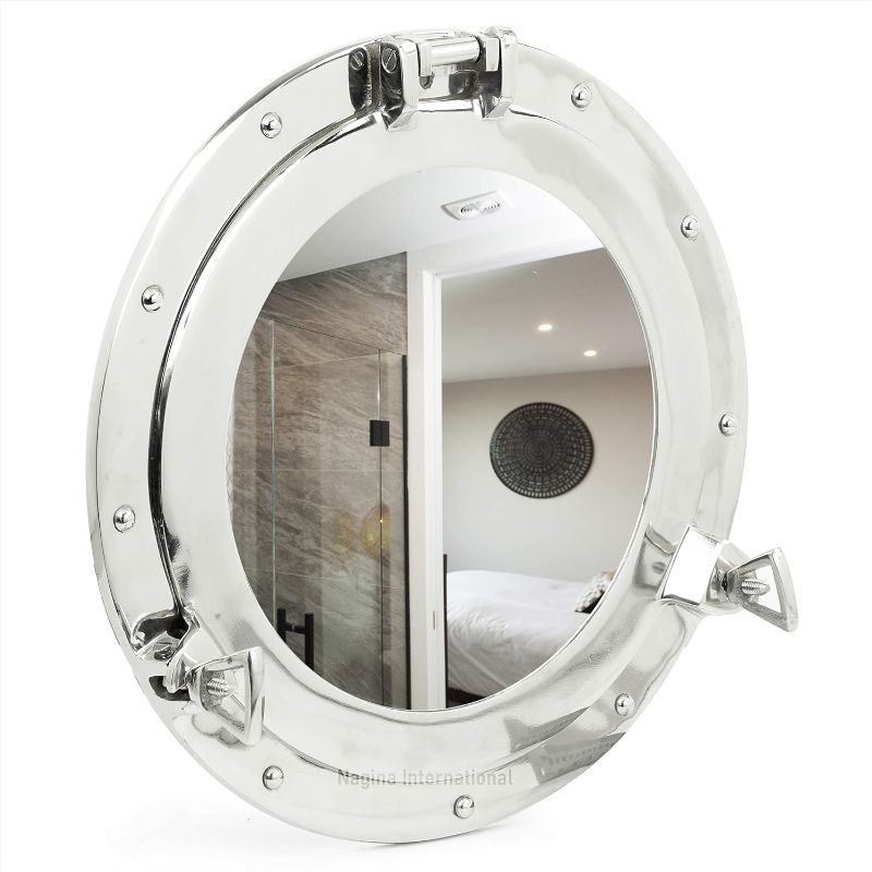 Photo 1 of Deluxe Class Chrome Porthole Mirror 24" - Porthole - Nautical Wall Hanging