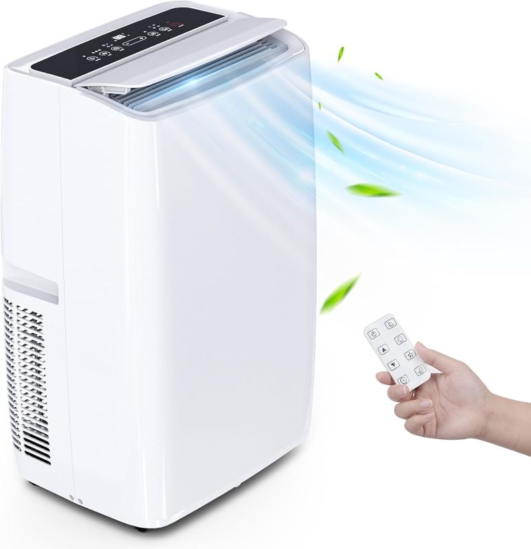 Photo 1 of 12,000 BTU Portable Air Conditioner for Room up to 550 Sq.Ft, Built-in Cool, Dehumidifier, Fan & Auto 4-In-1 AC Unit with Led Display, 24H Timer, Remote Control, Auto Swing, Windows Kit, White