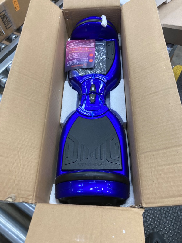 Photo 2 of ***MISSING CHARGER*** Newest Bluetooth Hoverboard, LED Wheels Chrome Color Self Balance Scooter for Kids, Teenager (Chrome Blue)