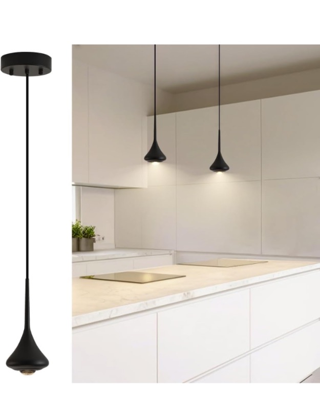 Photo 1 of *STOCK FOR REFERENCE* Black Pendant Light for Kitchen Island, Small Modern Industrial Hanging Pendant Light for Over Sink,Bar,Dining Room,Bedside