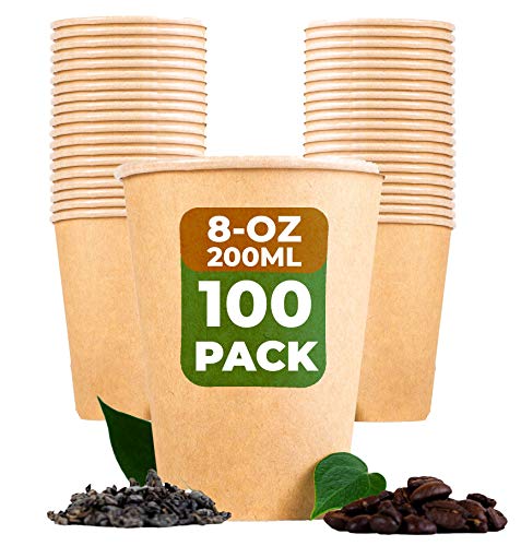 Photo 1 of Beeleeve [100-Pack Super Strong 100% Compostable Coffee and Tea Cups - Eco - Biodegradable