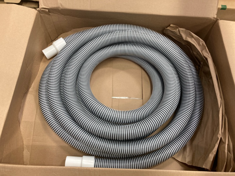 Photo 2 of 1-1/2" x 30 Foot Heavy Duty Pool Vacuum Hose With Swivel Cuff, 1.5" Professional Pool Hose for In-Ground & Above Ground Pools 30-Foot