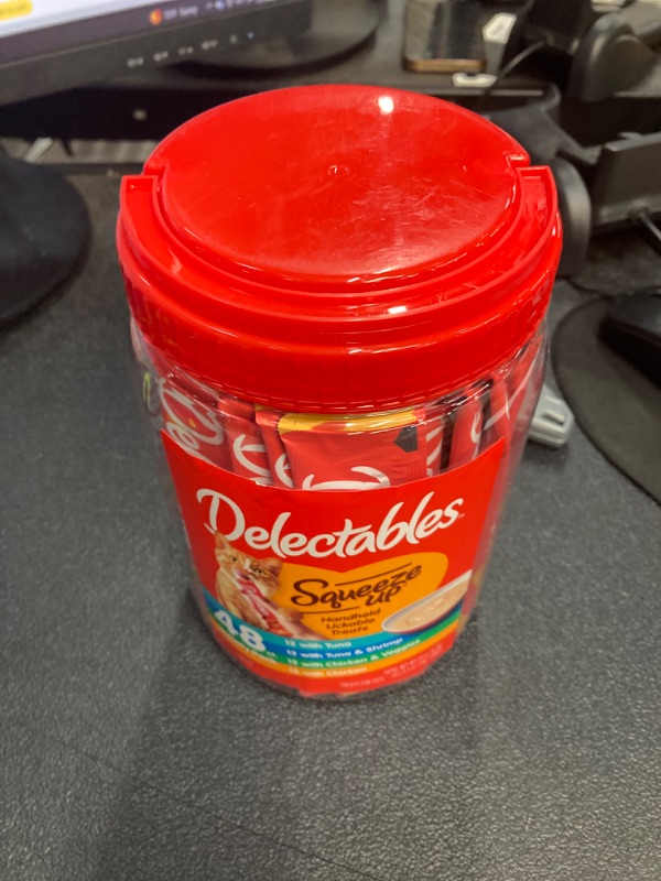 Photo 1 of Hartz Delectables Squeeze Up Interactive Lickable Wet Cat Treats Variety Pack, 48 Count Jar
Best Buy Date: Feb 15 2025